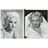 Mamie Van Doren collection of 2 signed and dedicated 10x8 black and white photographs. Mamie is an