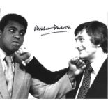 Sir Michael Parkinson signed 10x8 black and white photo pictured with Muhammad Ali. Sir Michael