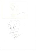 Friz Freleng collection two pencil drawings from the legendary Warner Bros animator. Isadore "
