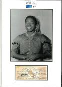Butterfly McQueen 16x12 mounted signature piece includes fantastic black and white photo and