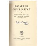 WW2 Arthur Bomber Harris signed 1947 hard back book Bomber Offensive. Good condition. All autographs