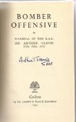 WW2 Arthur Bomber Harris signed 1947 hard back book Bomber Offensive. Good condition. All autographs