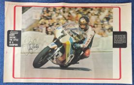 Barry Sheene signed 24x17 Motor Cycle News colour poster dated 27th September 1975 pictured in
