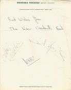 THE NEW VAUDEVILLE BAND 1960s Band signed vintage signed Granada Theatre Headed Letter with Photo