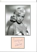 Diana Dors 16x12 mounted signature piece includes stunning black and white photo and signed album