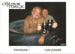 David Jason and Sean Astin signed 7x5 The Colour of Magic colour promo photo comes with accompanying