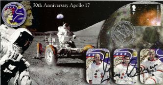 Space Apollo 17 Gene Cernan signed 30th ann FDC. Good condition. All autographs come with a