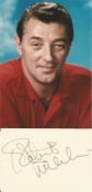 ROBERT MITCHUM (1917-1997) Hollywood Actor signed card with Photo Good condition. All autographs