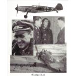 WW2 Luftwaffe fighter ace Gunter Rall KC signed 10 x 8 inch b/w montage photo. Good condition. All
