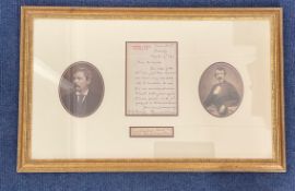 Henry M Stanley and Dr David Livingstone 22x14 rare mounted and framed signature piece includes a