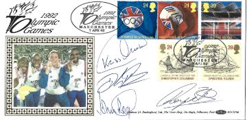 Athletics 1992 Olympic Games multi signed Commemorative FDC signatures include relay heroes Kriss