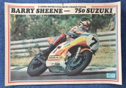 Barry Sheene signed 24x17 Motor Cycle News colour poster dated October 1st 1975 pictured in action
