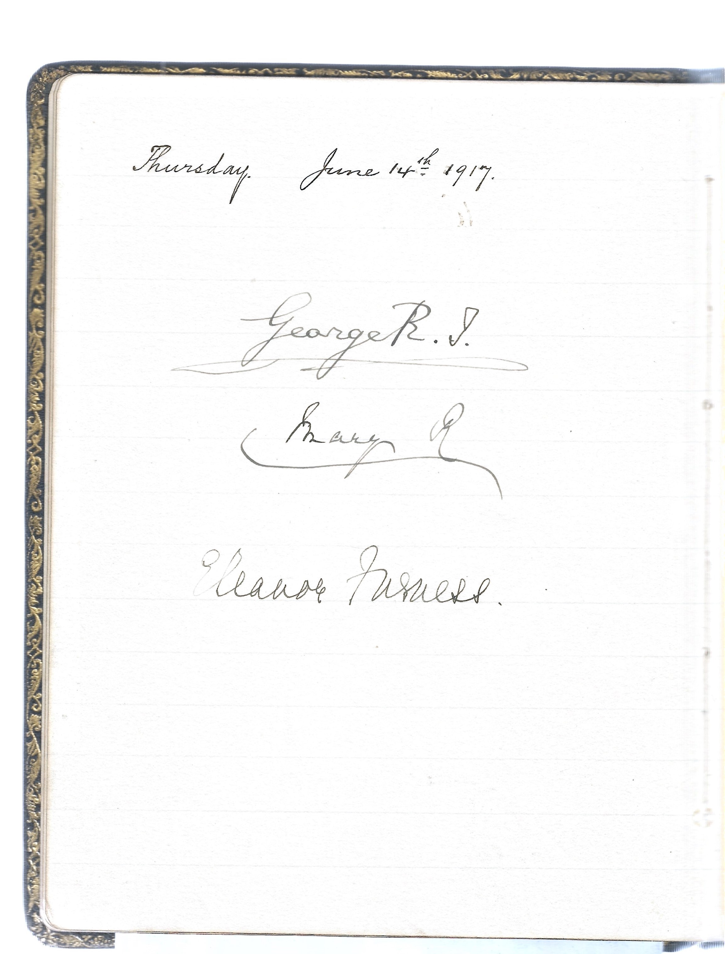 King George V and Queen Mary signed 1917 visitors book for Richardson, Westgarth & Co. Over 70