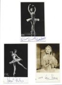 Ballet signed photo collection. Three 6 x 4 inch b/w photos signed by Margot Fonteyn, Moira