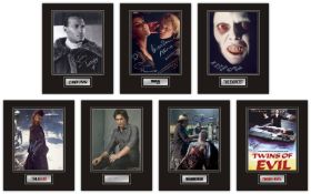 Set of 7 Stunning hand signed horror professionally mounted displays! This beautiful set of 7