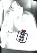 Football Tom Finney signed retro England home shirt. Good condition Est. Good condition. All