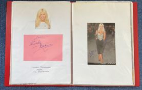 Entertainment collection over 40 assorted signed photos and signatures housed in a red A4 folder