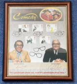 Two Ronnies 12x10 framed and mounted signature piece includes Legend of British Comedy Stamp sheet s