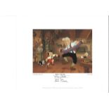 Eddie Carroll signed 14x11 Walt Disney Jiminy Cricket and Pinocchio aniamted colour print