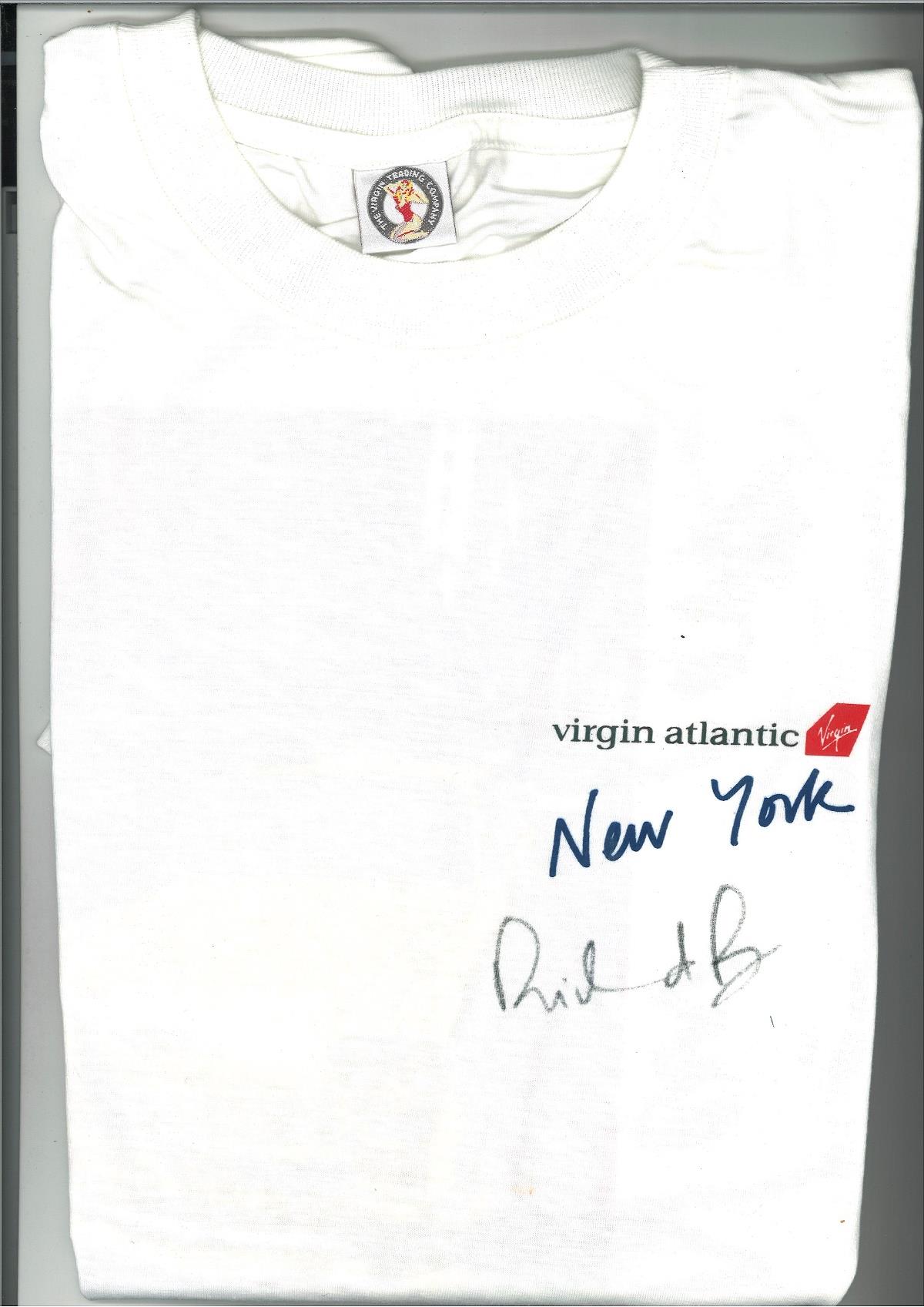 Richard Branson signed Virgin Atlantic New York T shirt. Sir Richard Charles Nicholas Branson (
