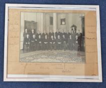 Winston Churchill Cabinet multi signed 21x17 mounted and framed signature piece includes rare