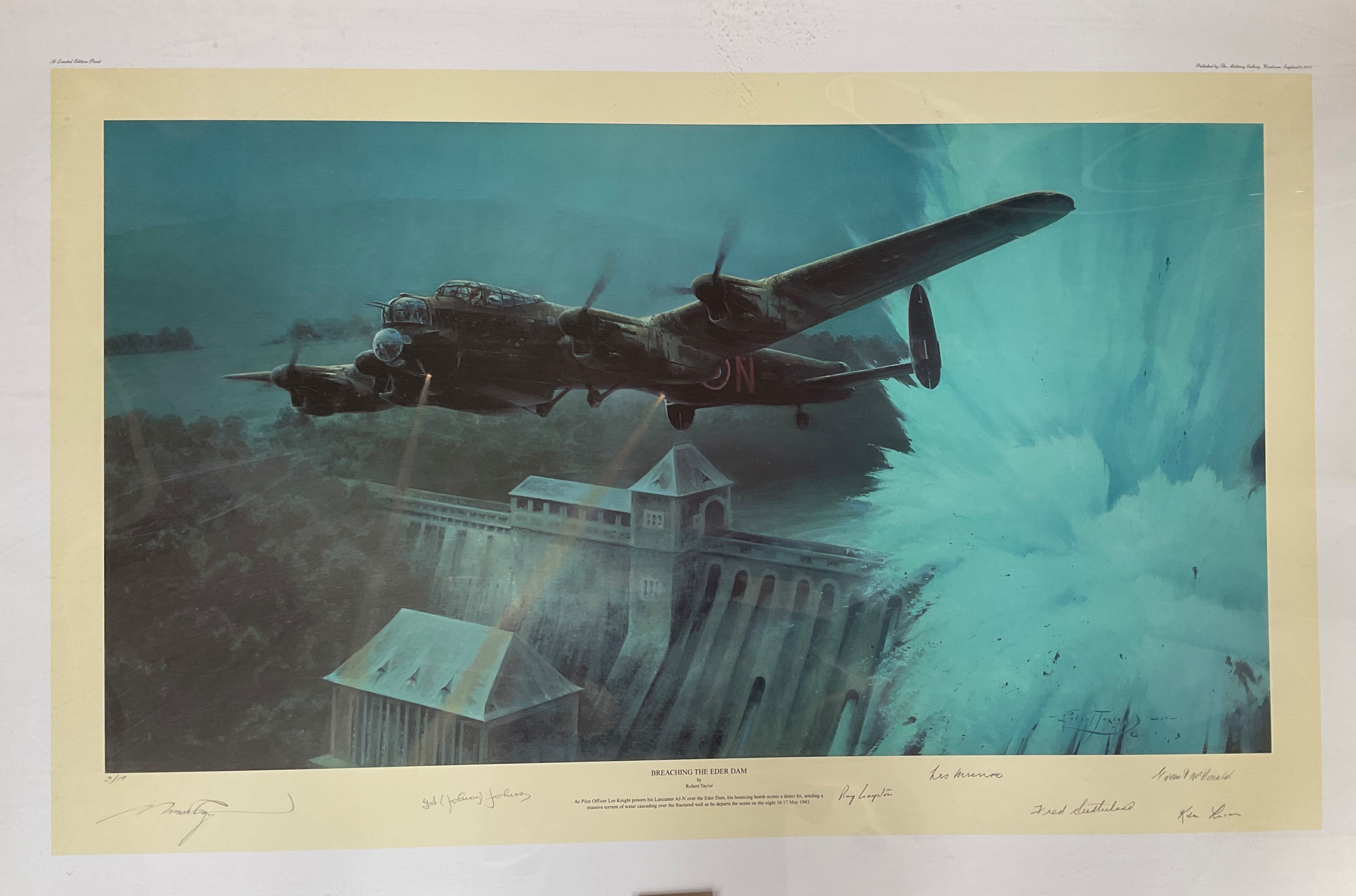 Original Robert Taylor Drawing and Breaching the Dam Dambusters Tribute Proof Collection both - Image 2 of 2