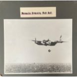 World War ii 16x16 mounted black and white photo picturing a Mosquito test dropping a bouncing