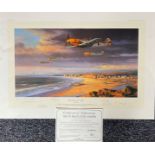 World War II 27x19 multi signed portfolio print titled The Storm Clouds Gather by the artist Nicolas