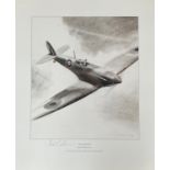 World War II 19X16 print titled Sigh of a Merlin by the Artist Frank Wootton signed in pencil Alex