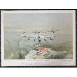 World War II 17x22 print titled 617 Squadron The Dambusters Escort Over Petwood by the artist Eric