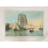 Nautical print 23x17 print titled The Thermopylae leaving Foochow by the artist Montague Dawson. The