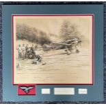 World War II 25x26 matted and mounted print titled Breaking Cover signed by the artist Robert Taylor