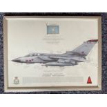 RAF 617 Squadron 13x17 framed and mounted multi signed 617 Squadron RAF Lossiemouth Tornado GR4