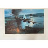 Dambusters World War II 32x24 multi signed print titled Operation Chastise by the artist Robert