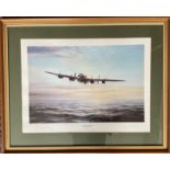 World War II 21x27 framed and mounted print titled Limping Home by the artist Robert Taylor signed