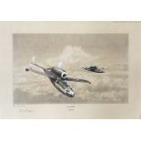 World War II 17x12 print titled Jet Patrol by the artist Richard Taylor Aces High edition signed