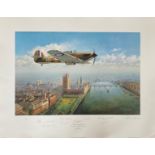 World War II Battle of Britain 30x24 print titled Guardian of the Realm limited edition 220/600