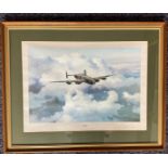 World War II 21x27 framed and mounted print titled Halifax by the artist Robert Taylor signed by