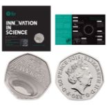 Royal Mint 'Innovation in Science' presentation pack with Stephen Hawking 2019 UK 50p brilliant