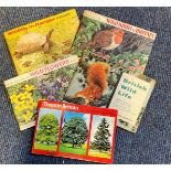 5 x Brooke Bond Picture Card Books Complete, Including Wild Flowers, Wild Birds in Britain, Trees in