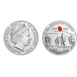 Royal Mint 2016 Battle of the Somme Centenary Guernsey £5 coin issued in support of the Royal