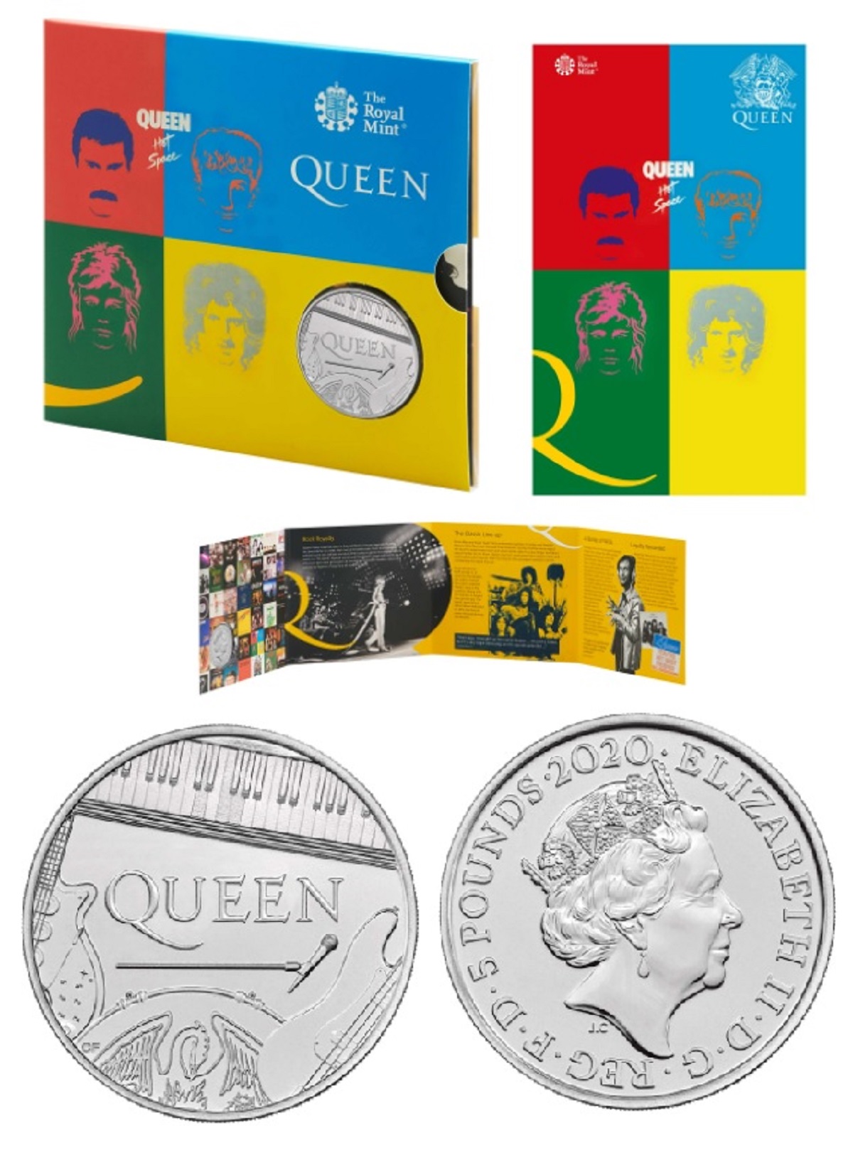 LIMITED EDITION Royal Mint 2020 Music Legends brilliant uncirculated UK £5 Queen coin "Hot Space"