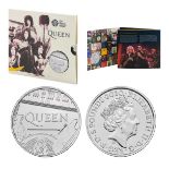 Royal Mint 2020 Music Legends brilliant uncirculated UK £5 Queen coin presentation pack. This coin