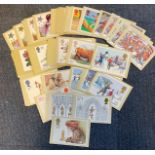 11 Associated Groups of 5 PHQ Cards with FDI Postmarks and Associated Stamps, Including Dinosaurs