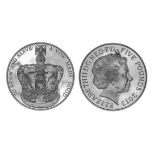 Royal Mint brilliant uncirculated Queen's Coronation UK £5 coin. Officially minted to mark the