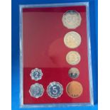 Set of 8 1972 Malta Uncirculated coins. A proof set. Mint condition. Set within a protective case.