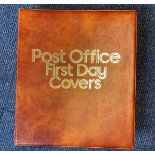 60 FDC in a Post Office First Day Covers Album with 18 Leaves, Various FDI Postmarks, Typed & Hand