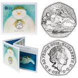 Royal Mint 2018 The Snowman brilliant uncirculated UK 50p coin presentation pack. Created to