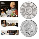 Royal Mint 2020 Reign of George III brilliant uncirculated UK £5 coin. Marking the 200th anniversary