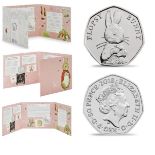 Royal Mint 2018 Flopsy Bunny brilliant uncirculated UK 50p coin presentation pack. The first and